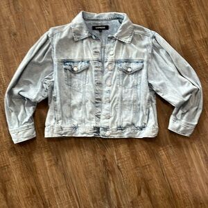 Express Light Denim Wash Jean Jacket - Size Large